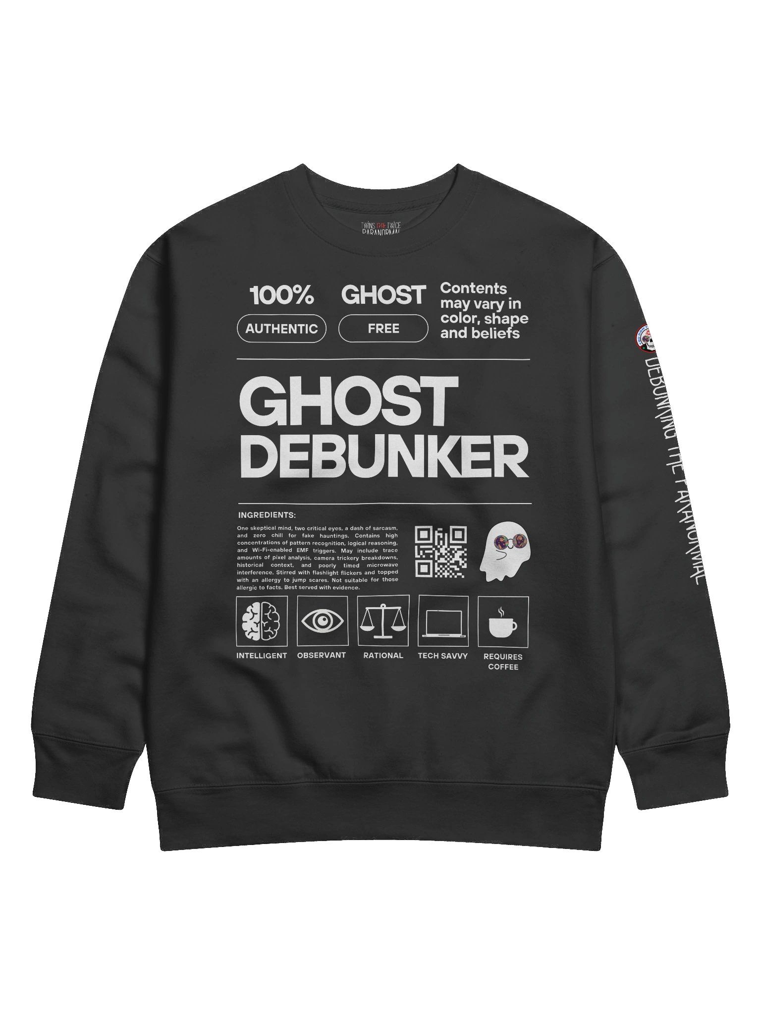 Ghost Debunker – Product Label Pullover product image (1)