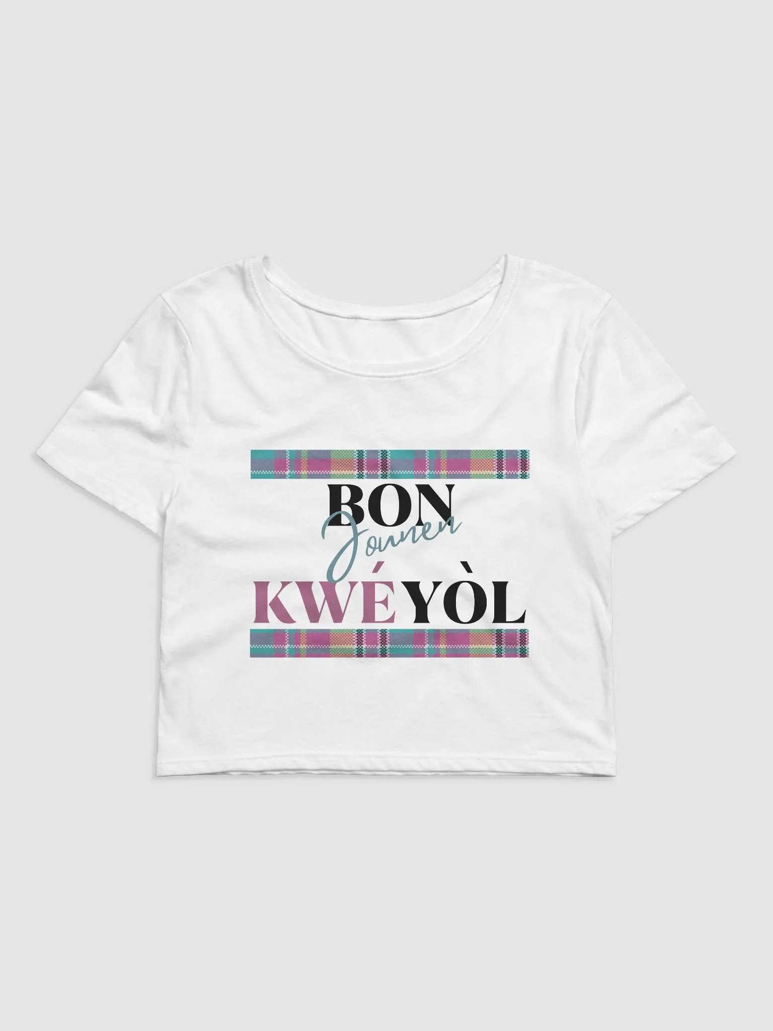 Kwéyòl Madras Paradise Crop Tee product image (12)