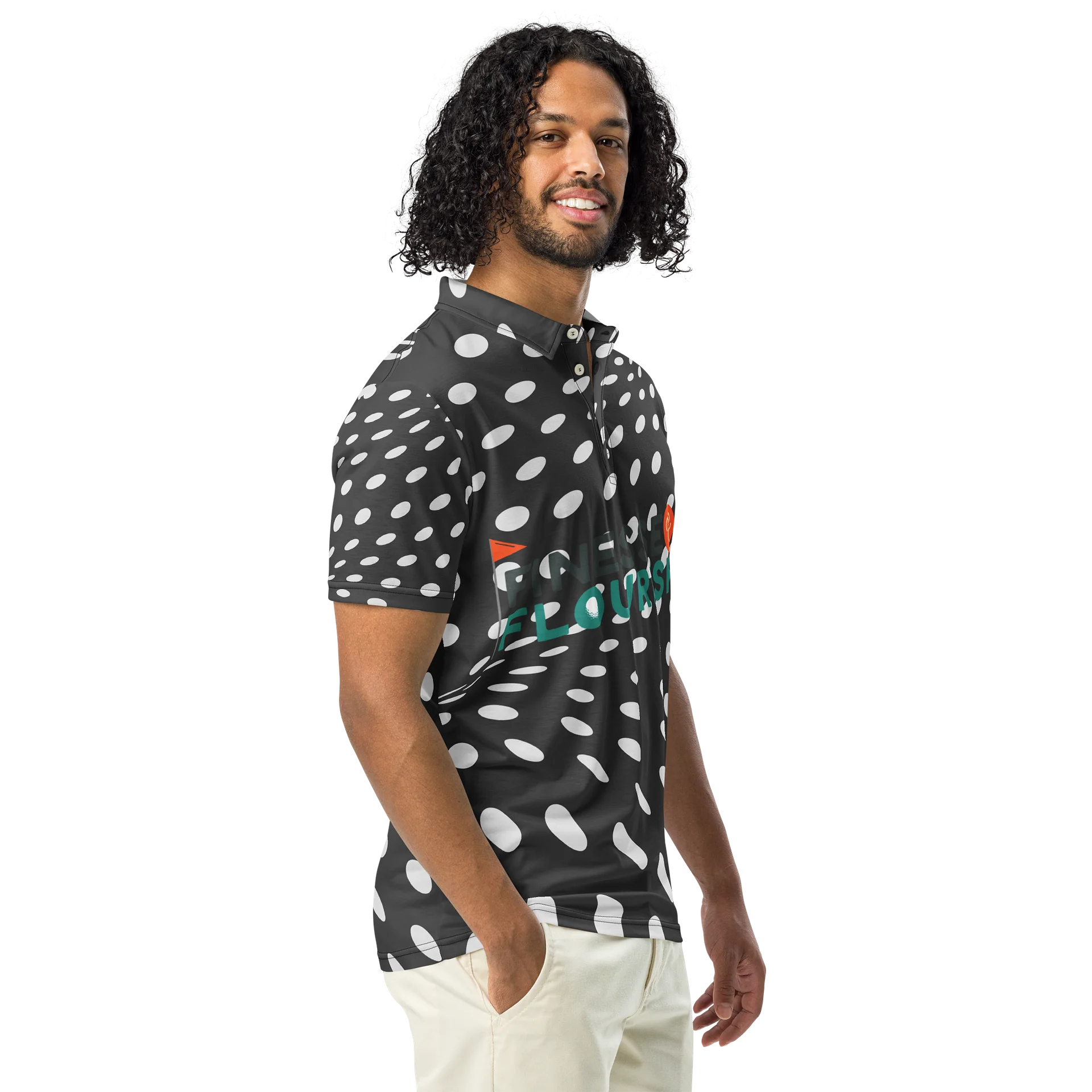 F&F Spot Slim Fit Polo Shirt (BLK) product image (1)