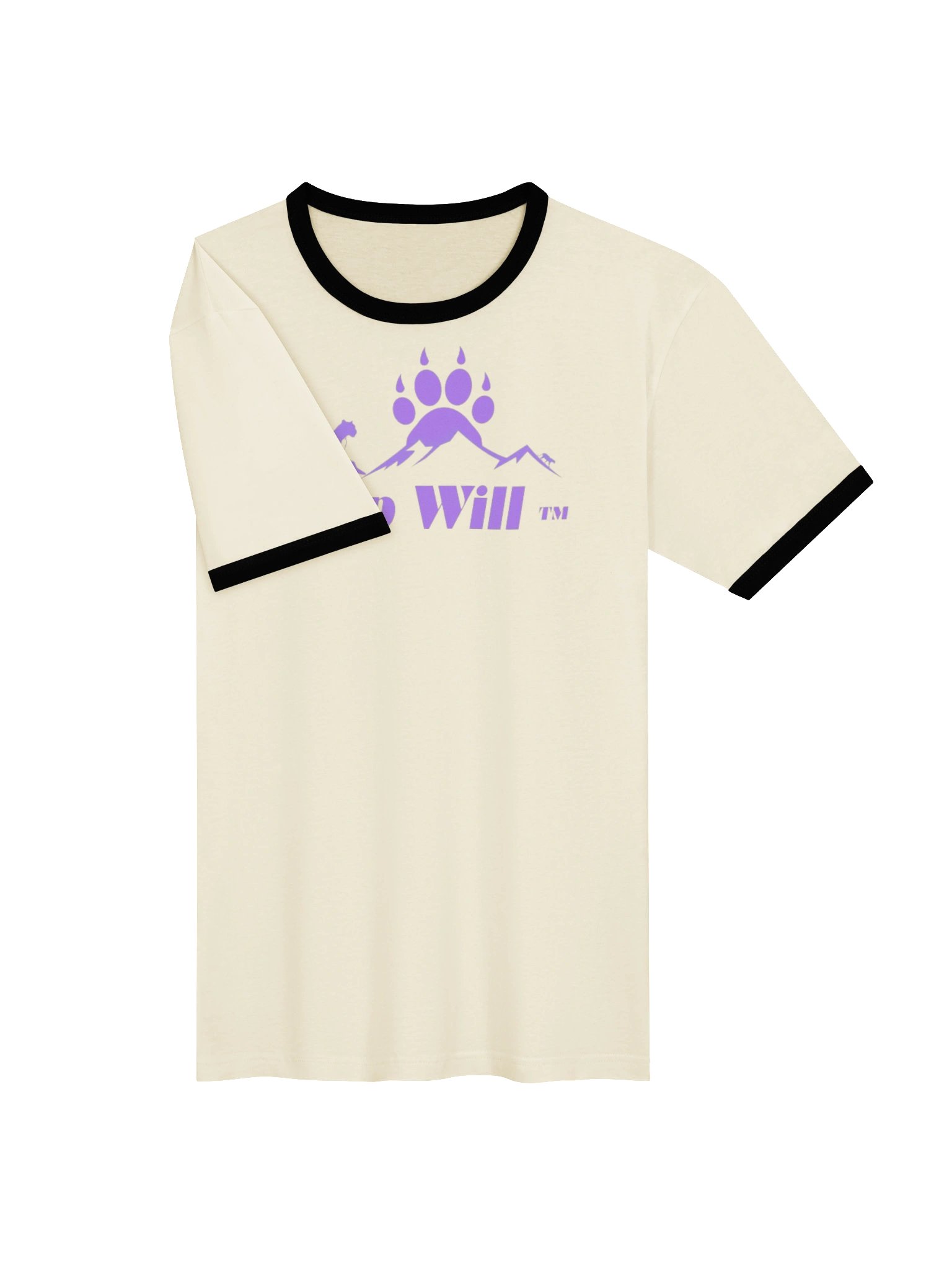 Top Will™ Cream & Purple-Black Unisex Ringer T-Shirt product image (3)