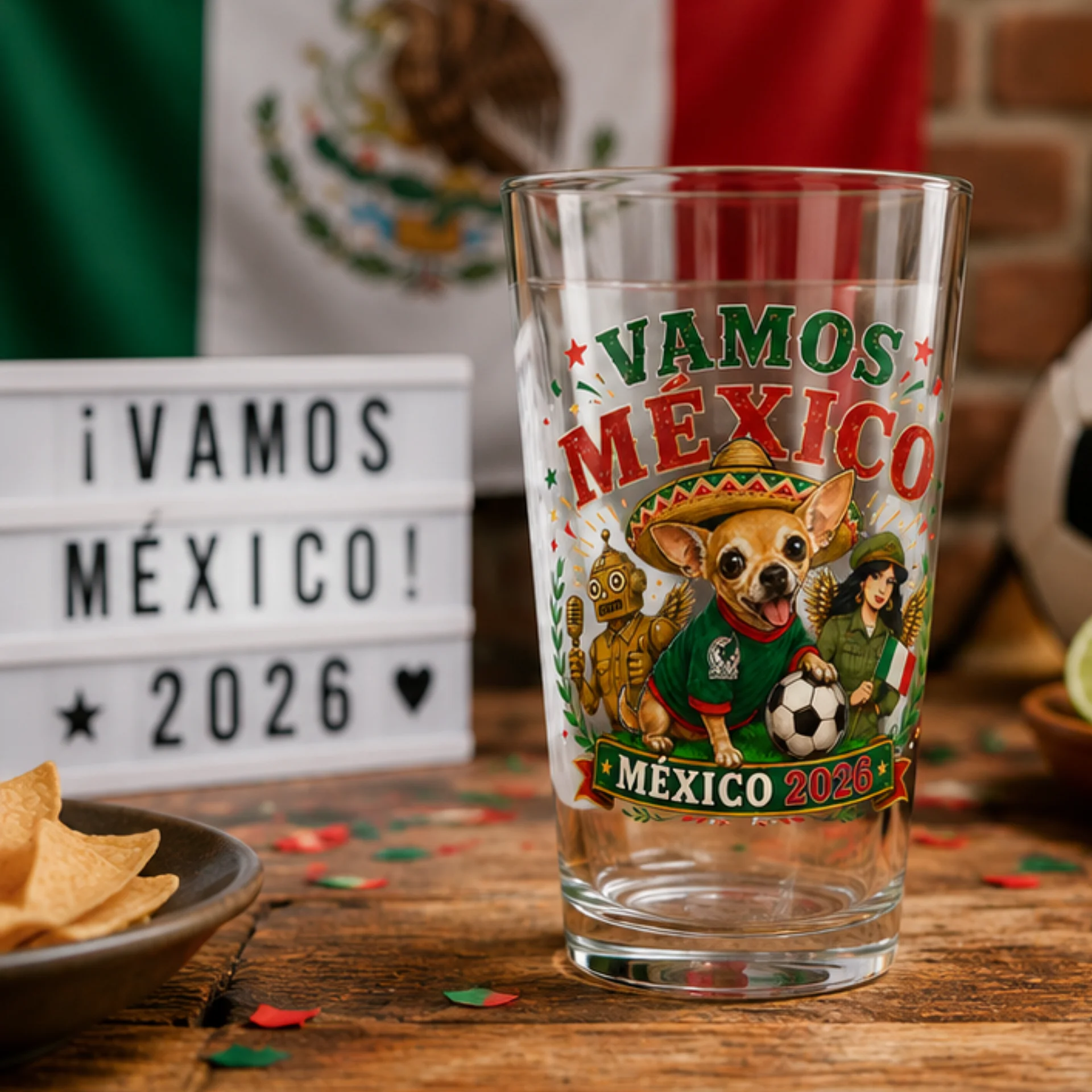 Vamos México 2026 Frank Game Day Pint Glass product image (1)