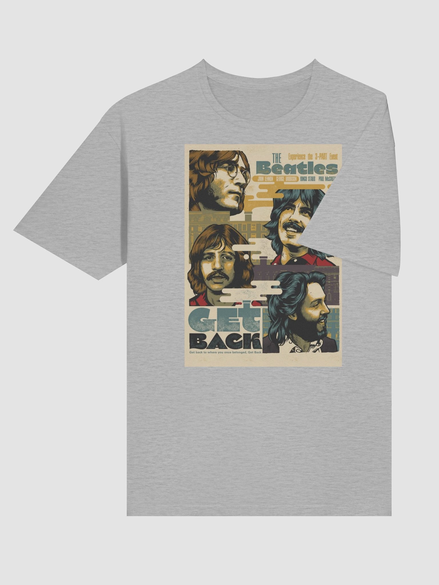 The Beatles Get Back T-Shirt | Vintage Illustrated Rock Band Graphic Tee | Classic Music Art Shirt product image (4)