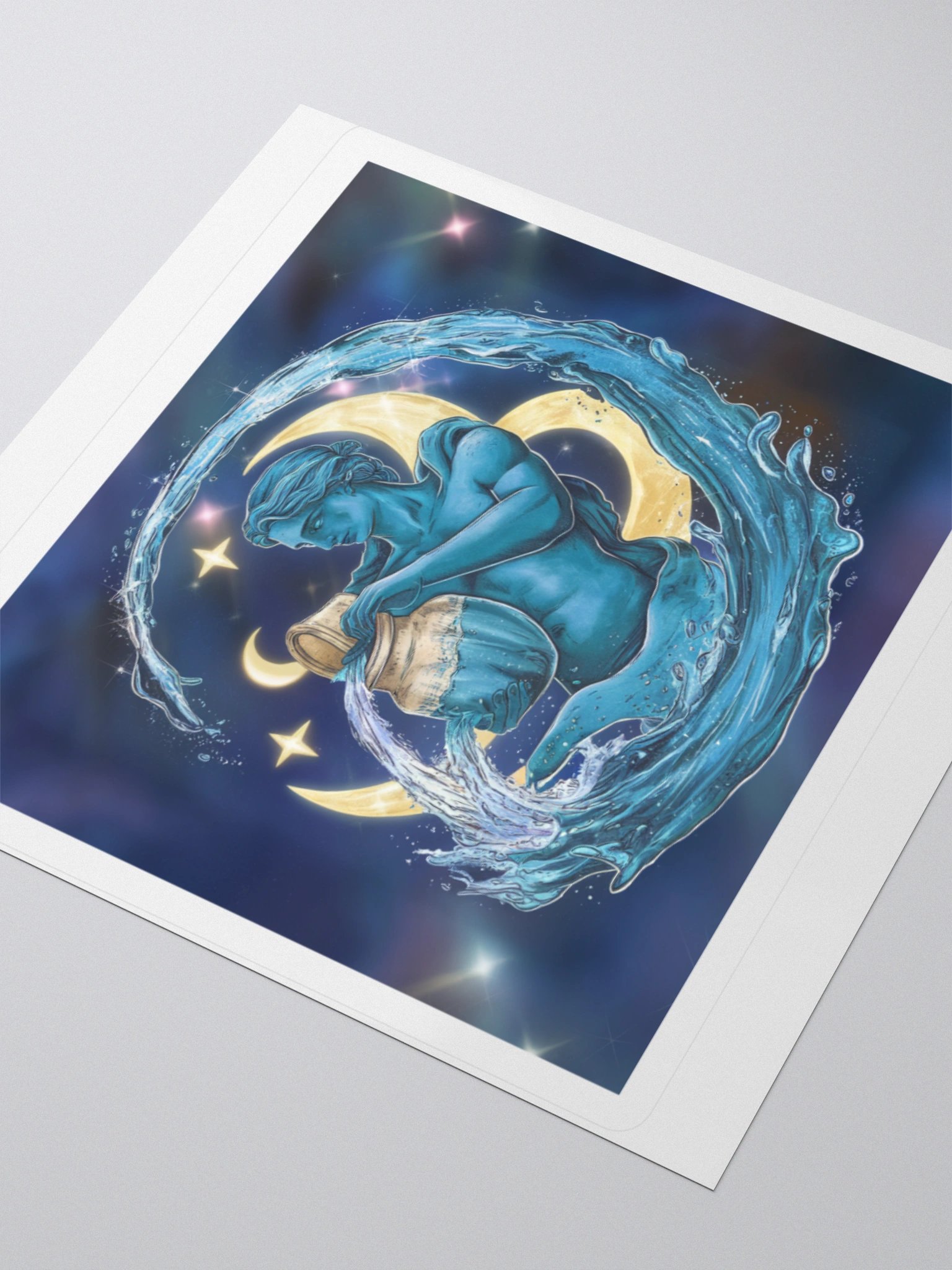Aquarius Celestial Water-Bearer Vinyl Sticker - Exclusive Zodiac Art product image (9)