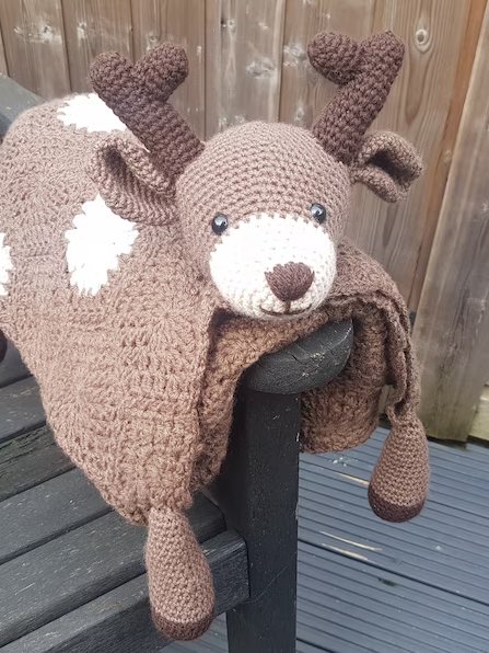 Woodland Deer Crochet Baby Blanket Pattern - 3in1 Toy PDF Pattern - Crafting Happiness product image (8)