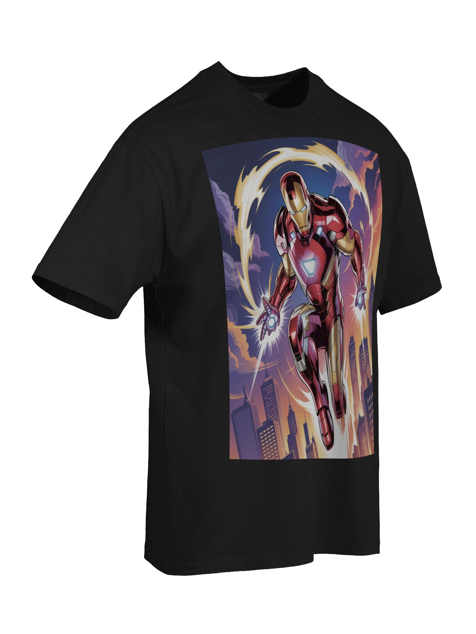 Radiant Vortex: Iron Man Oversized Faded T-Shirt product image (8)