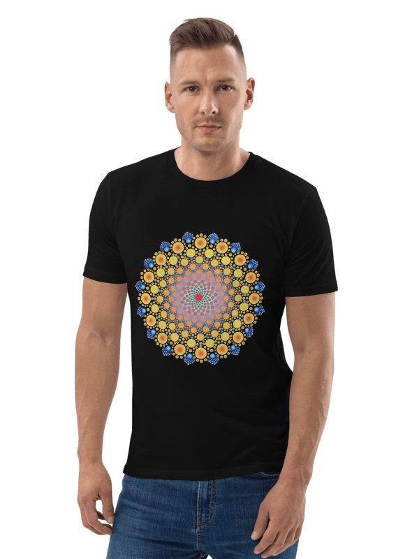 Orange Sunflower Mandala Organic T-Shirt product image (1)