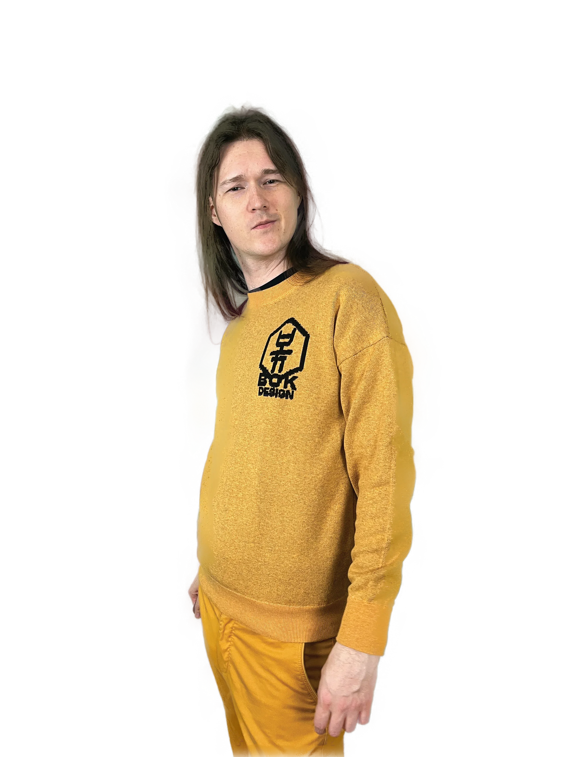 Sweatbok bokshirt //jacquard-knitted crewneck\\ full mustard product image (4)