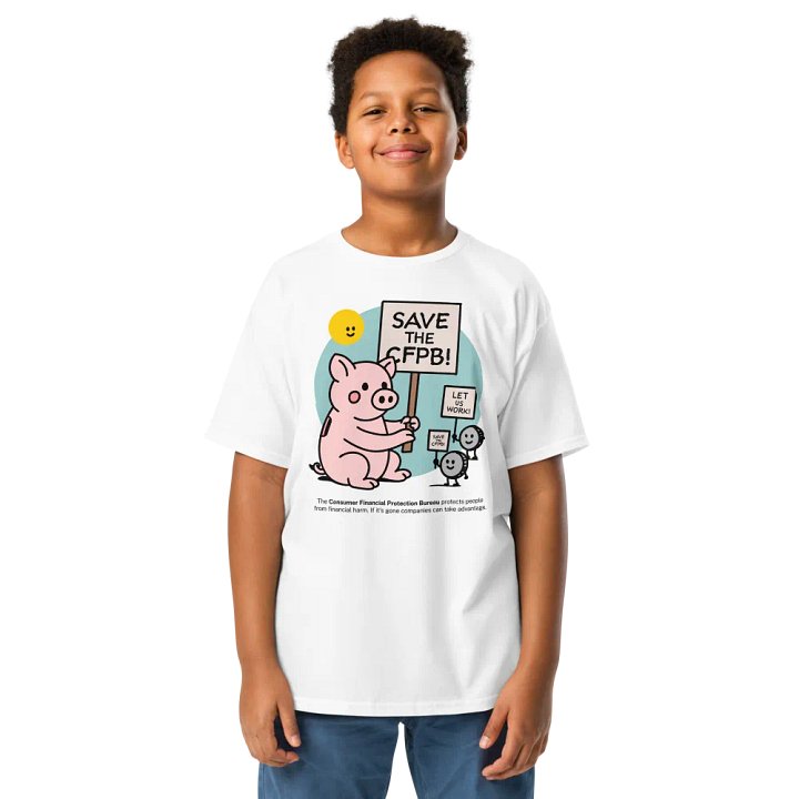 CFPB Piggy Bank Picket Youth T-Shirt product image (1)