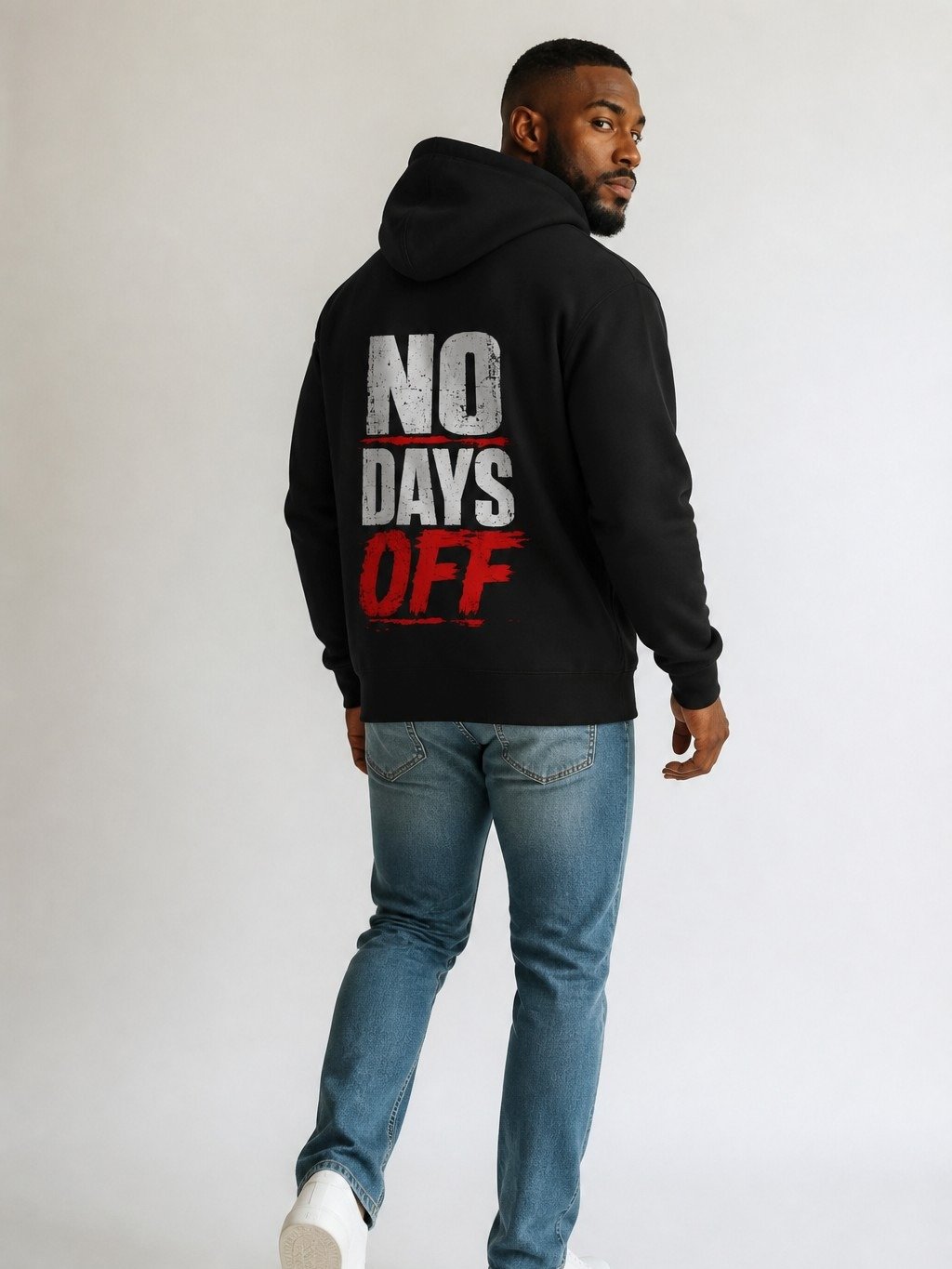No Days Off Distressed Motivational Hoodie product image (1)