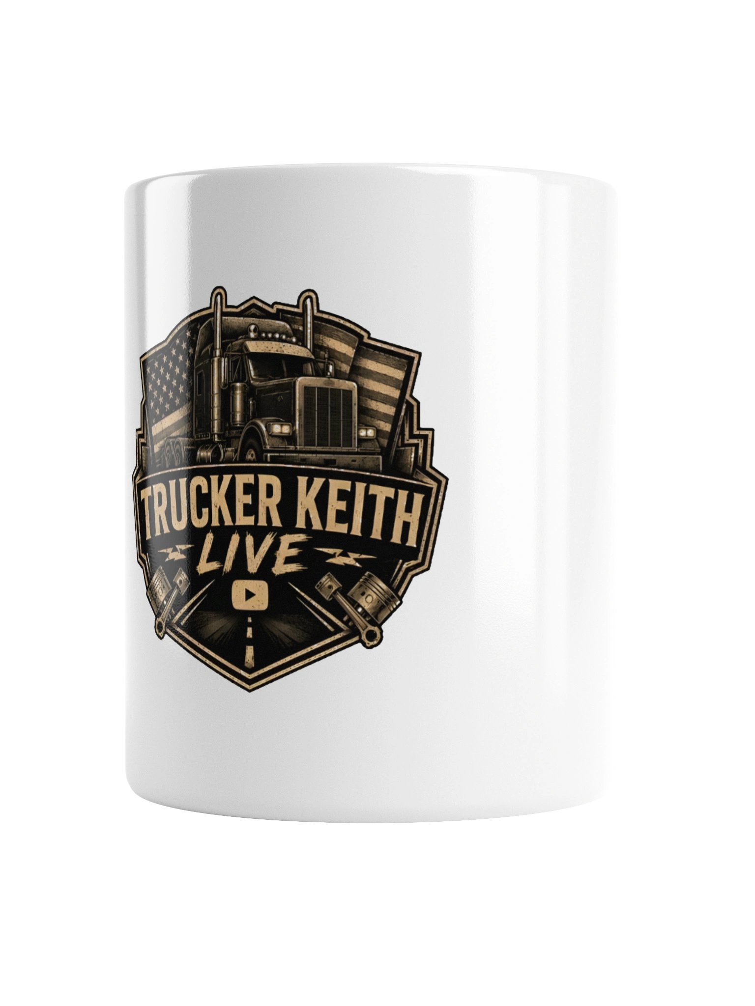 Trucker Keith Live Semi-Truck Mug White product image (4)