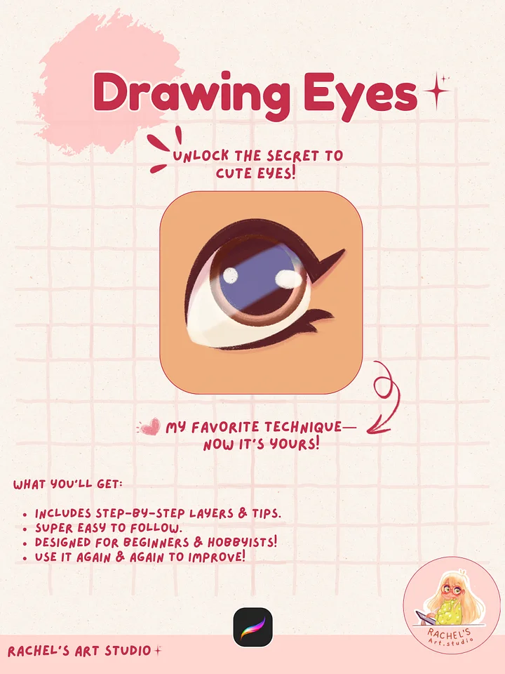 Draw & Color Cute Eyes in Procreate – Full Step-by-Step Course product image (1)