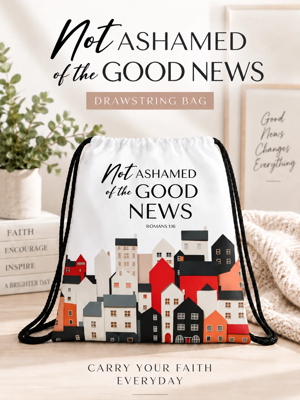 'Not Ashamed of the Good News' Drawstring Bag product image (2)