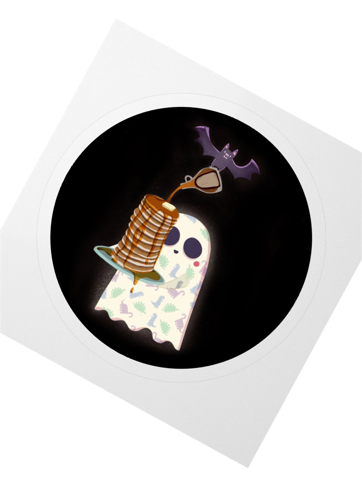 Little Ghost Pancake Stack Breakfast - Vinyl Sticker product image (2)