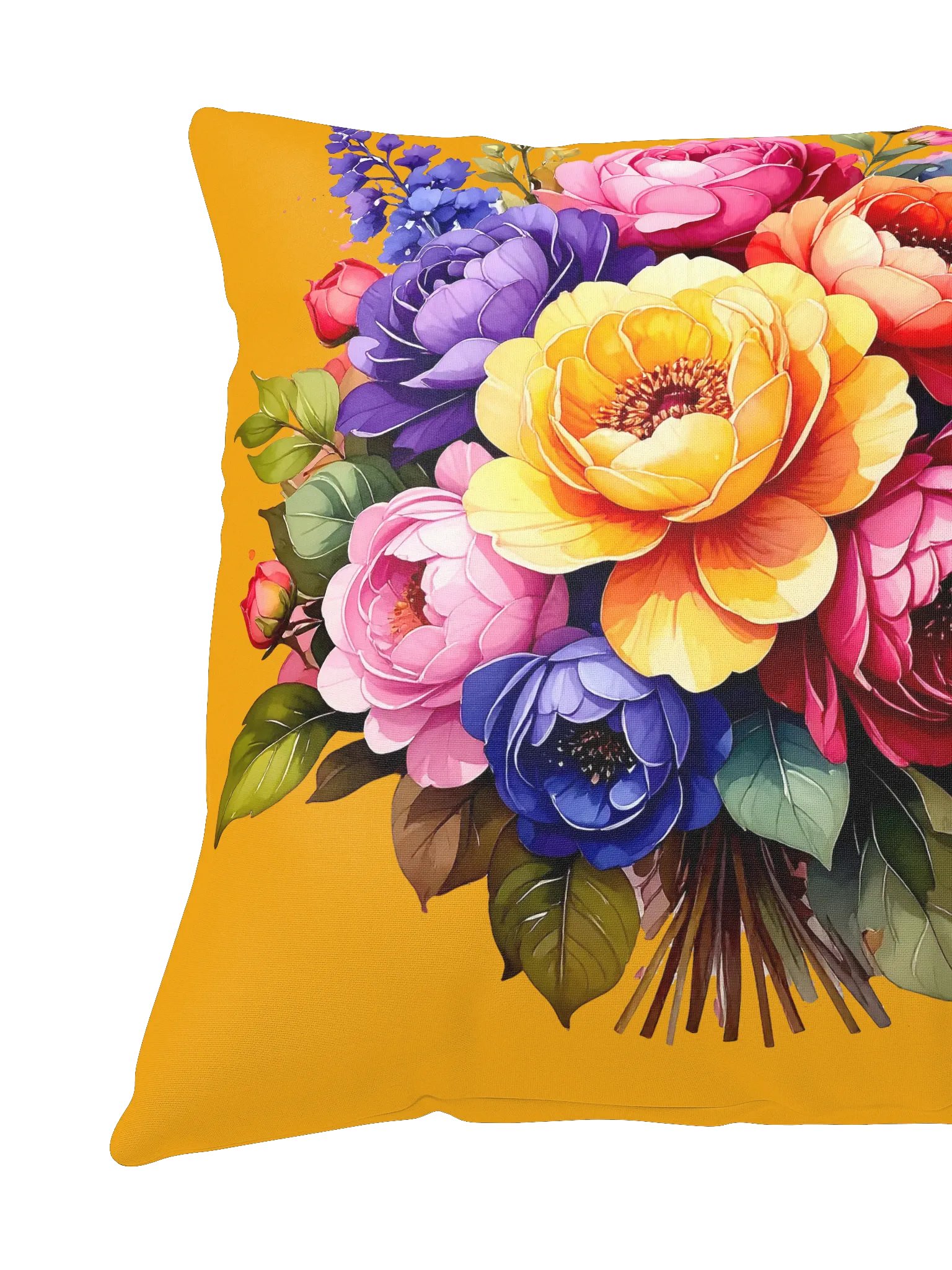 Columbia Road Market Floral All-Over Print Pillow (Orange) product image (4)