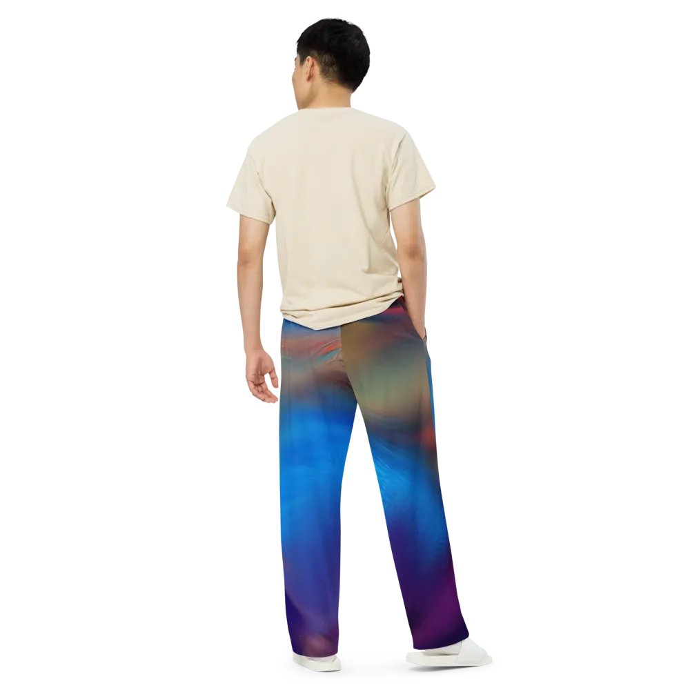 Rainbow Colorful Pattern Unisex Wide Leg Pants | Colorful Pants product image (6)