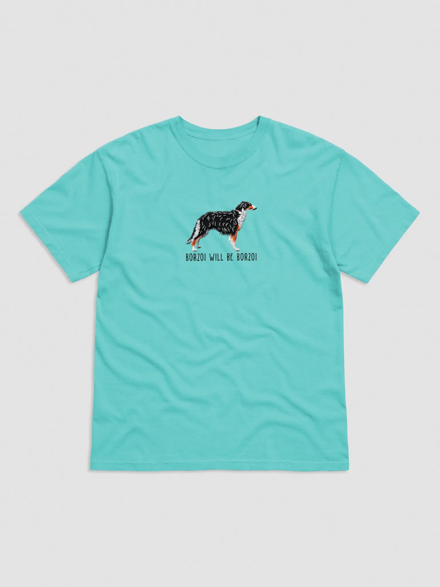 Borzoi Will Be Borzoi T-Shirt(Embroidered) of a Borzoi(Tricolor) product image (4)