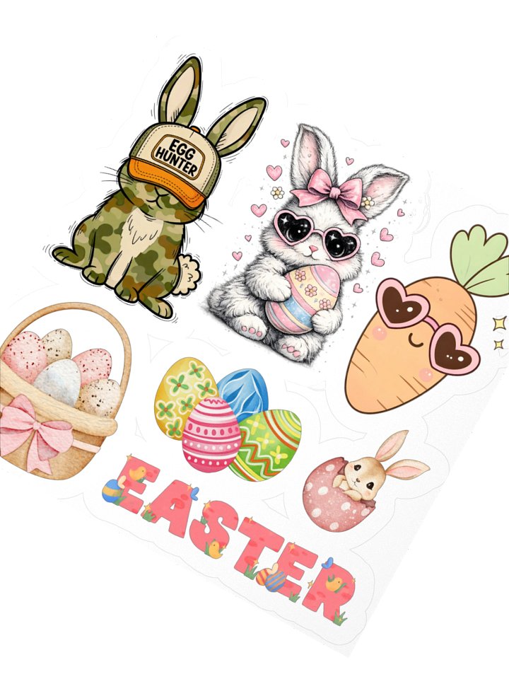 Easter Sticker Sheet – Cute Bunny Egg Hunt Stickers product image (2)