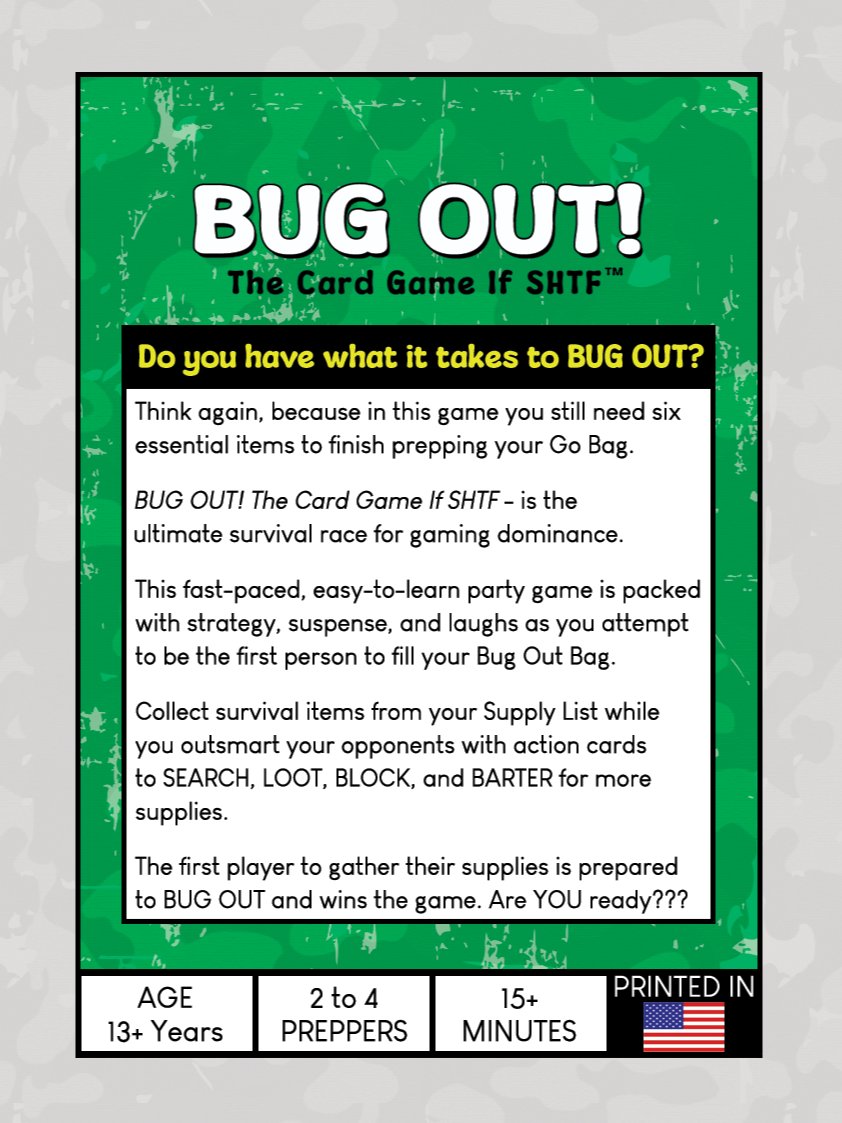 Bug Out! The Card Game If SHTF. product image (2)