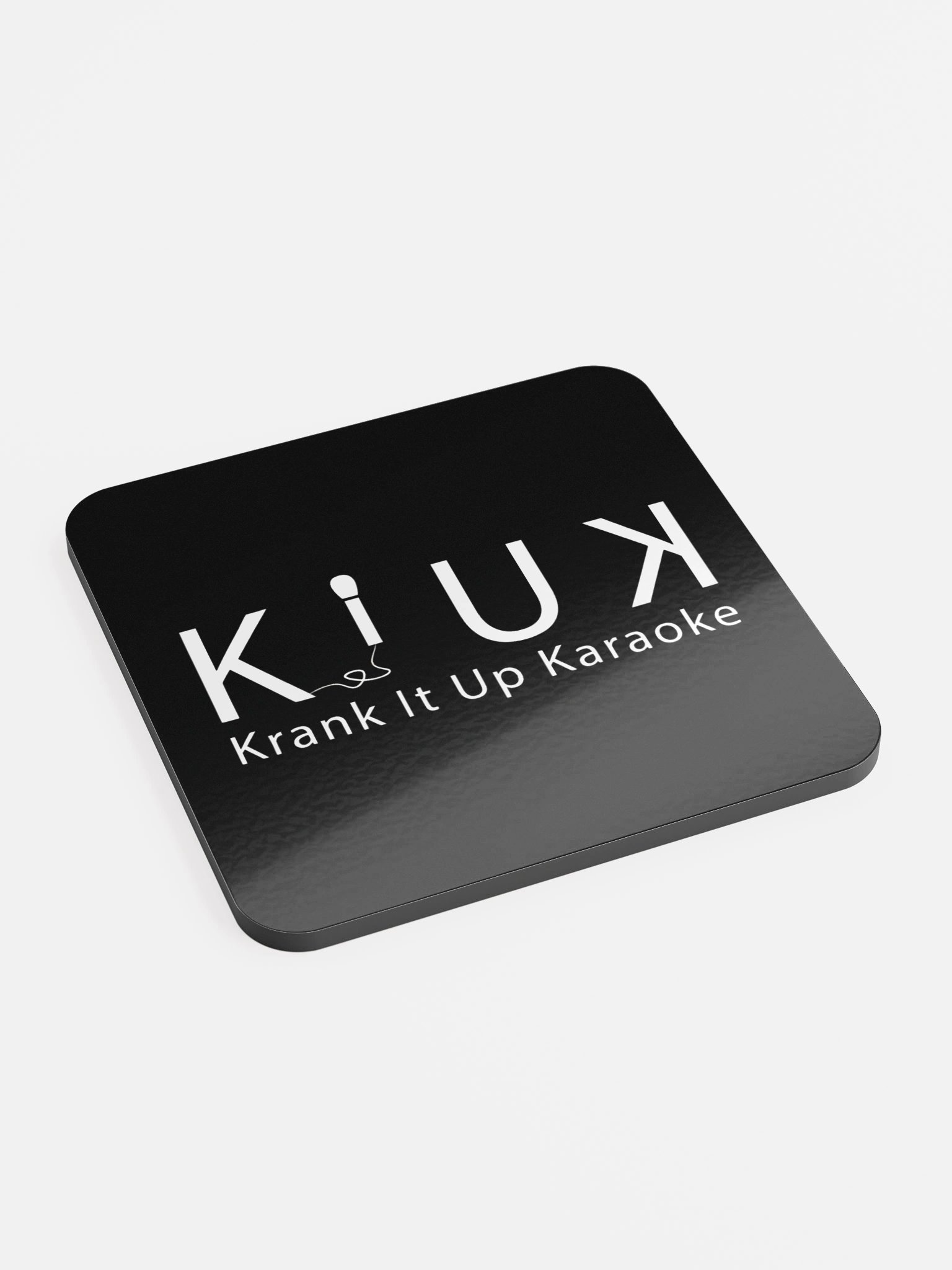 KIUK Word Logo Glossed Cork Coaster-Black product image (2)