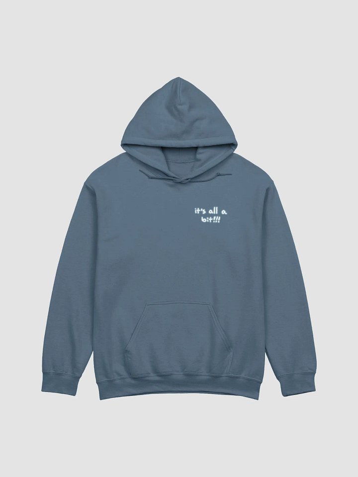 “It’s all a bit!!!” (sm. lined design, #709AAF) classic hoodie product image (38)