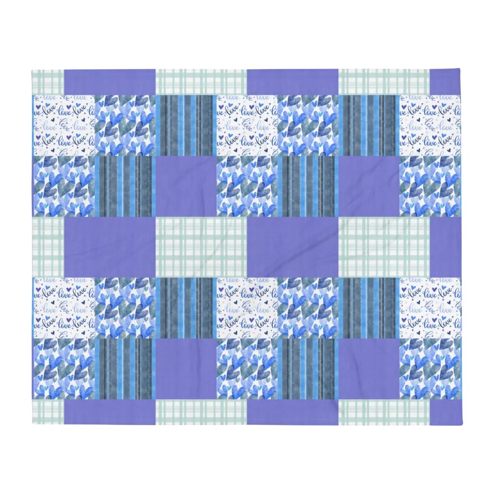 Patchwork Throw Blanket – Serene Blue Harmony product image (7)