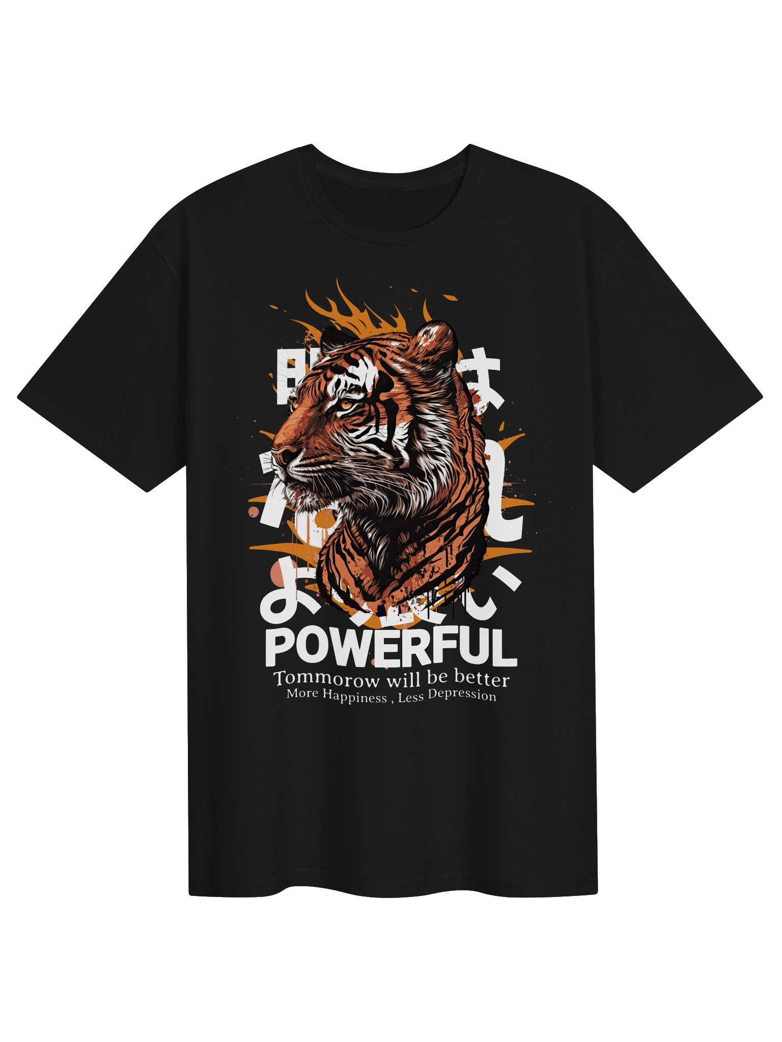 Powerful Tiger Japanese Style Graphic Unisex Softstyle T-Shirt product image (1)
