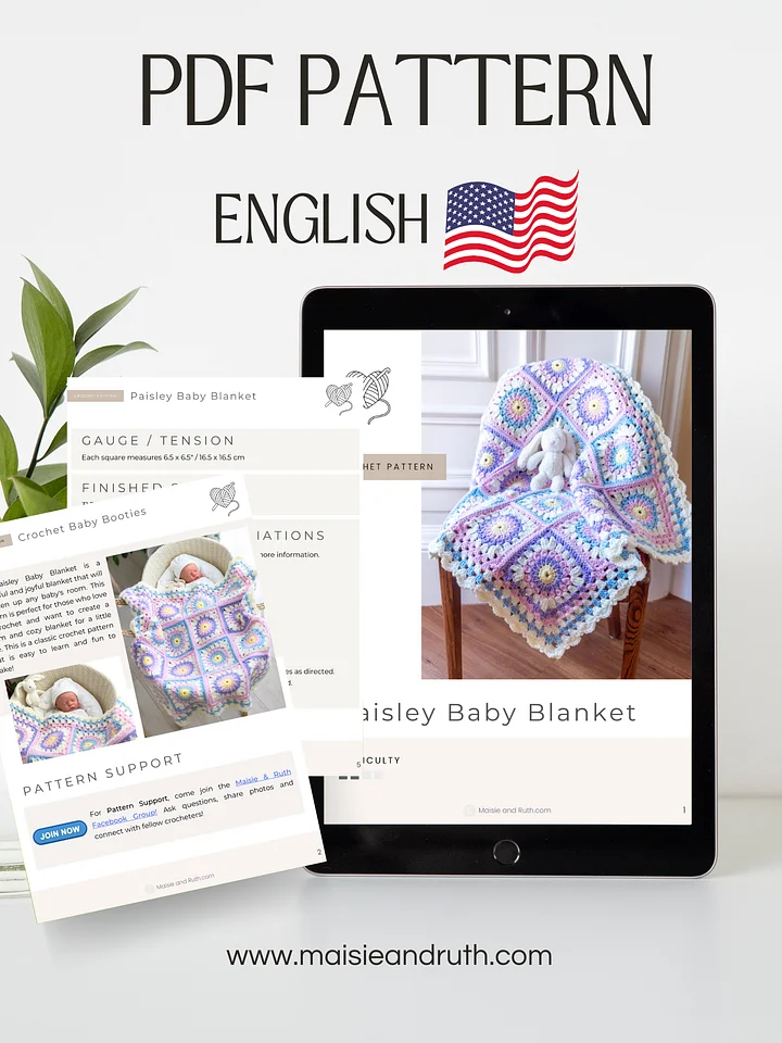 Paisley Baby Blanket Crochet Pattern product image (2)