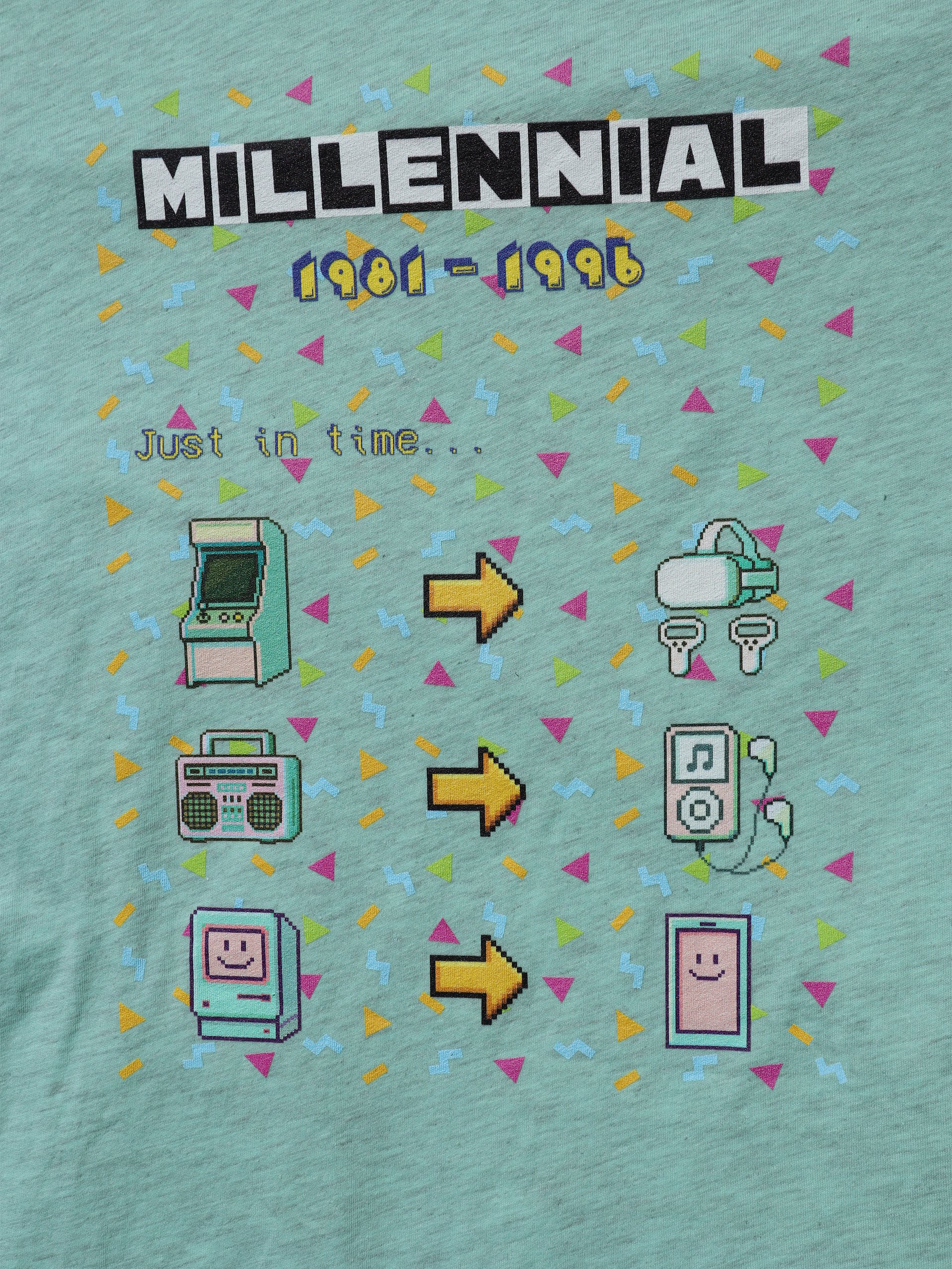 Millennial Tech Evolution Retro Tee - Green Theme product image (3)