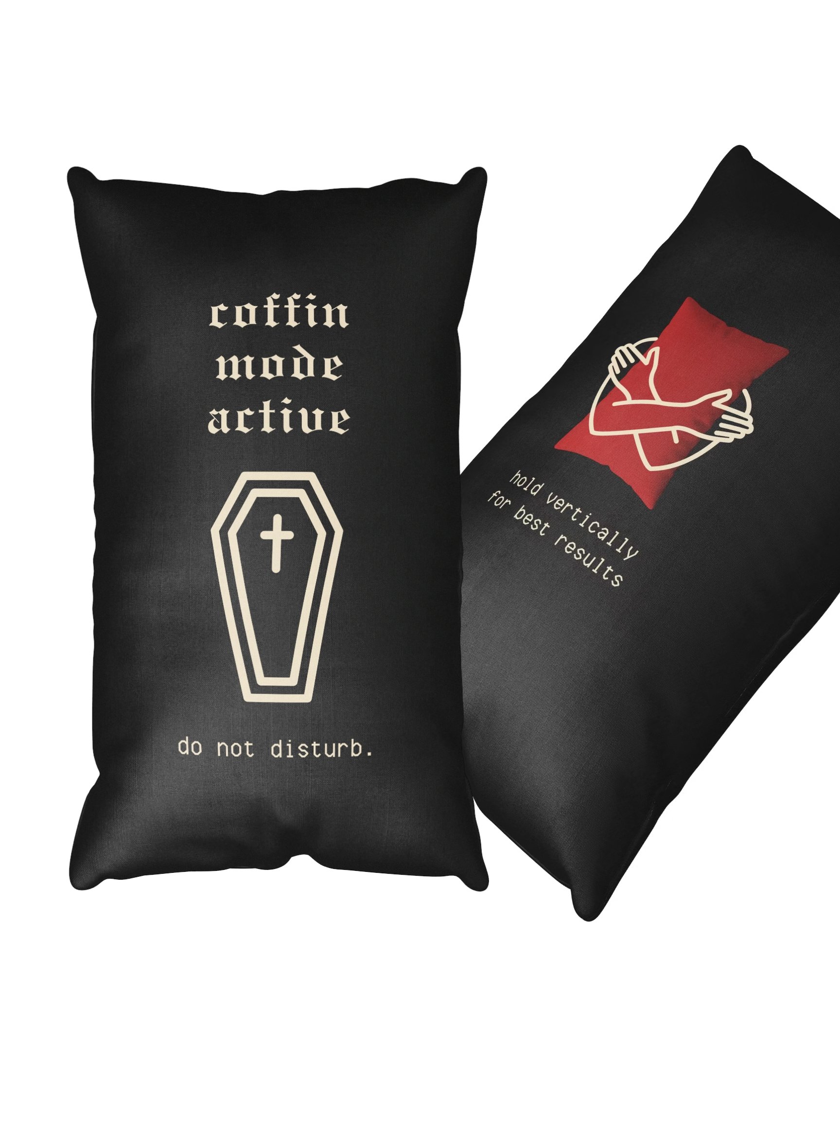 Coffin Mode Active Pillow | Gothic Chronic Pain & Spoonie Rest Decor product image (1)