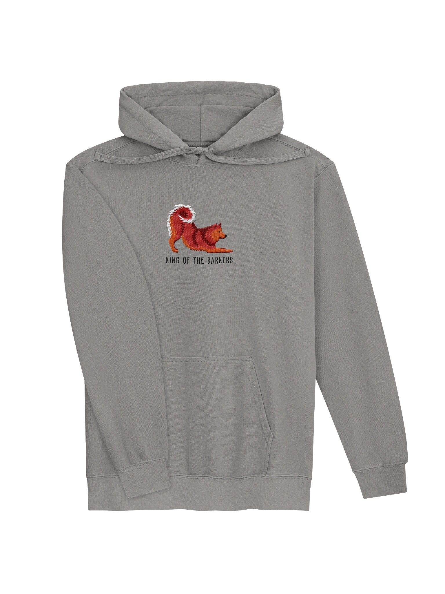King of the Barkers Premium Hoodie (Embroidered) of a Finnish Spitz(Red) product image (11)
