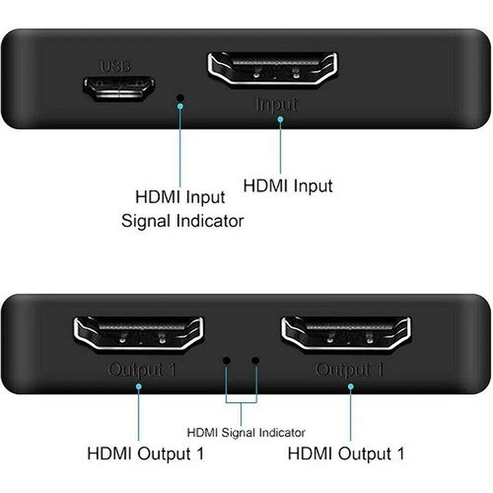 HDMI 1x2 Splitter 4K@30Hz 1080P 3D Mirror for TV Monitor Projector product image (2)