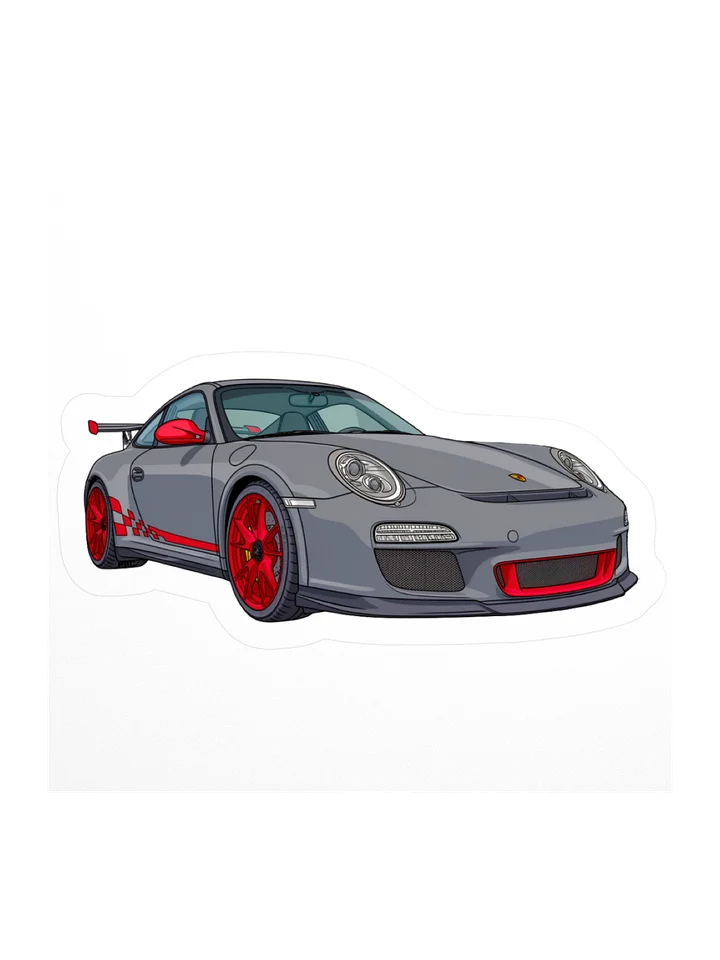 Grey Porsche GT3 RS Sticker (Retro, Sketch, Silhouette) product image (2)