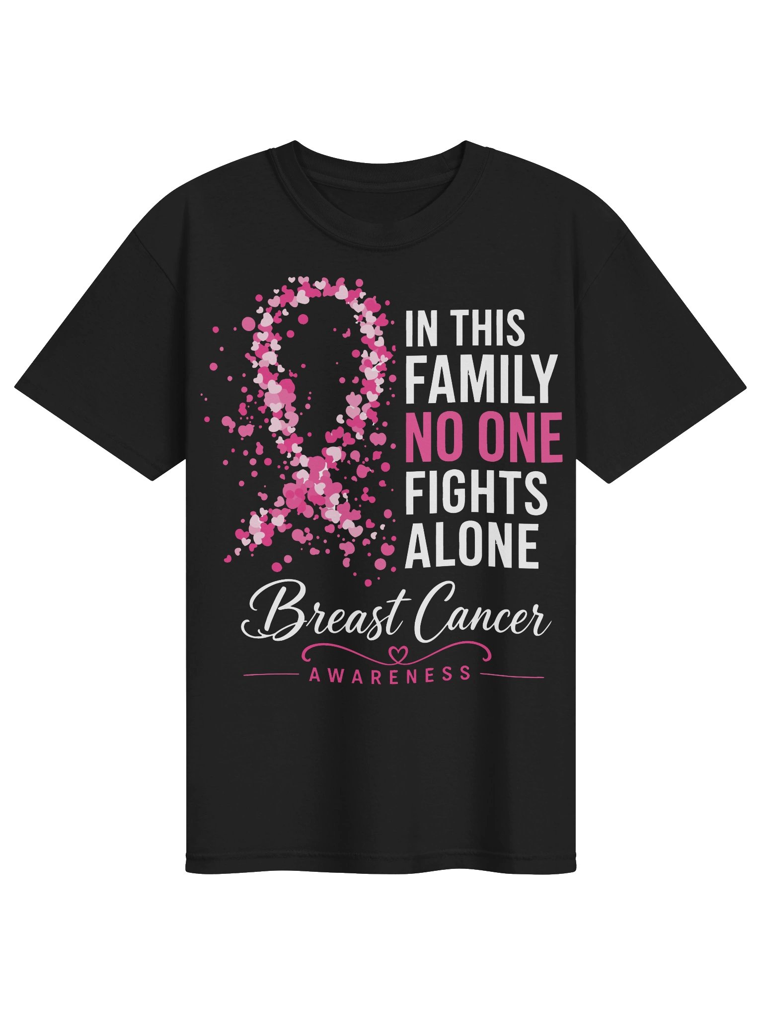 In This Family No One Fights Alone Breast Cancer Awareness Tee product image (3)