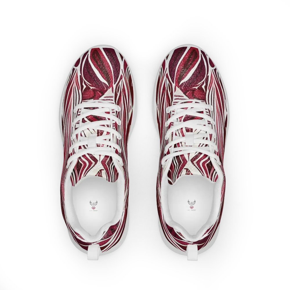 Women's Burgundy & White Abstract Art Painted Athletic Kicks product image (4)