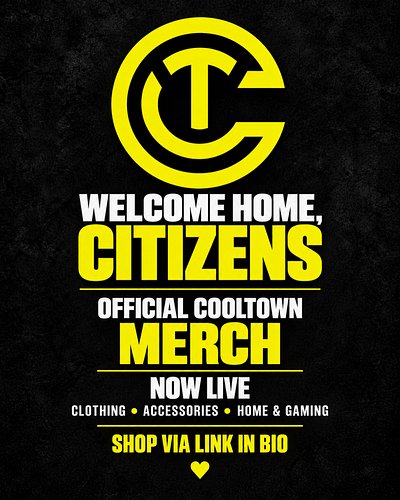 Welcome home, Citizens 💛

Official Cooltown merch is live.

Hoodies and tees for the next show. A cap for everyday adventures...