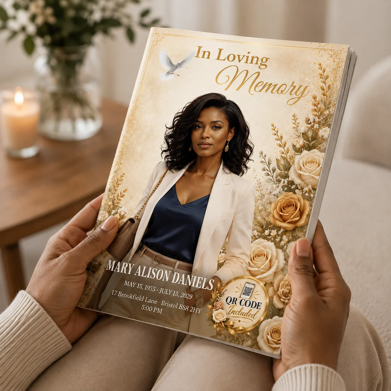 Celebration of Life Obituary Template for Woman – 8 Page Canva Funeral Program product image (2)