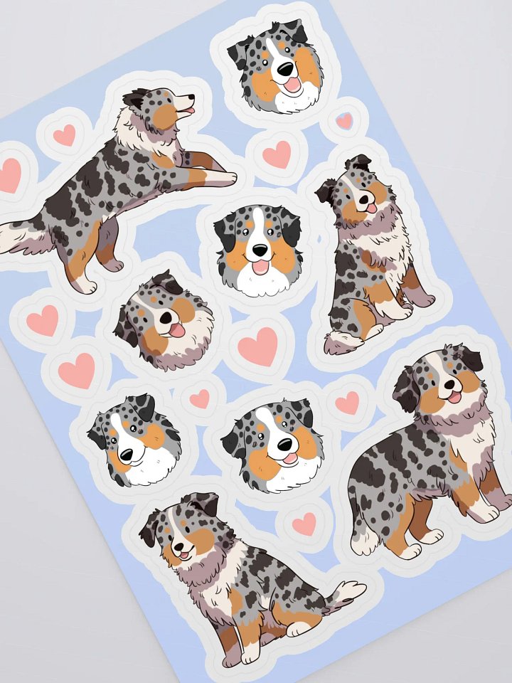 Australian Shepherd Love Sticker Sheet product image (2)