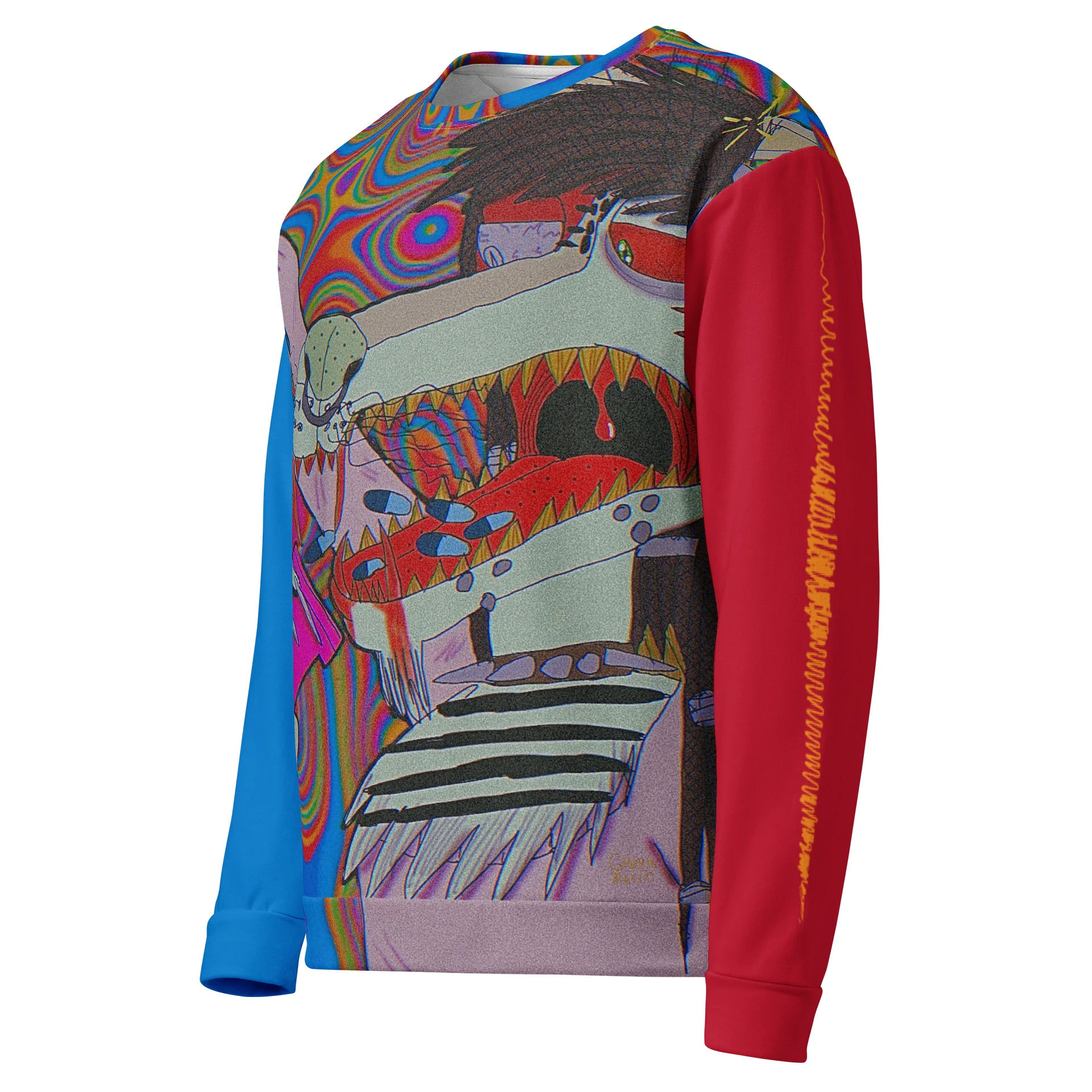MaceoRX All-Over Print Recycled Unisex Sweatshirt | Houndmouse Art product image (3)