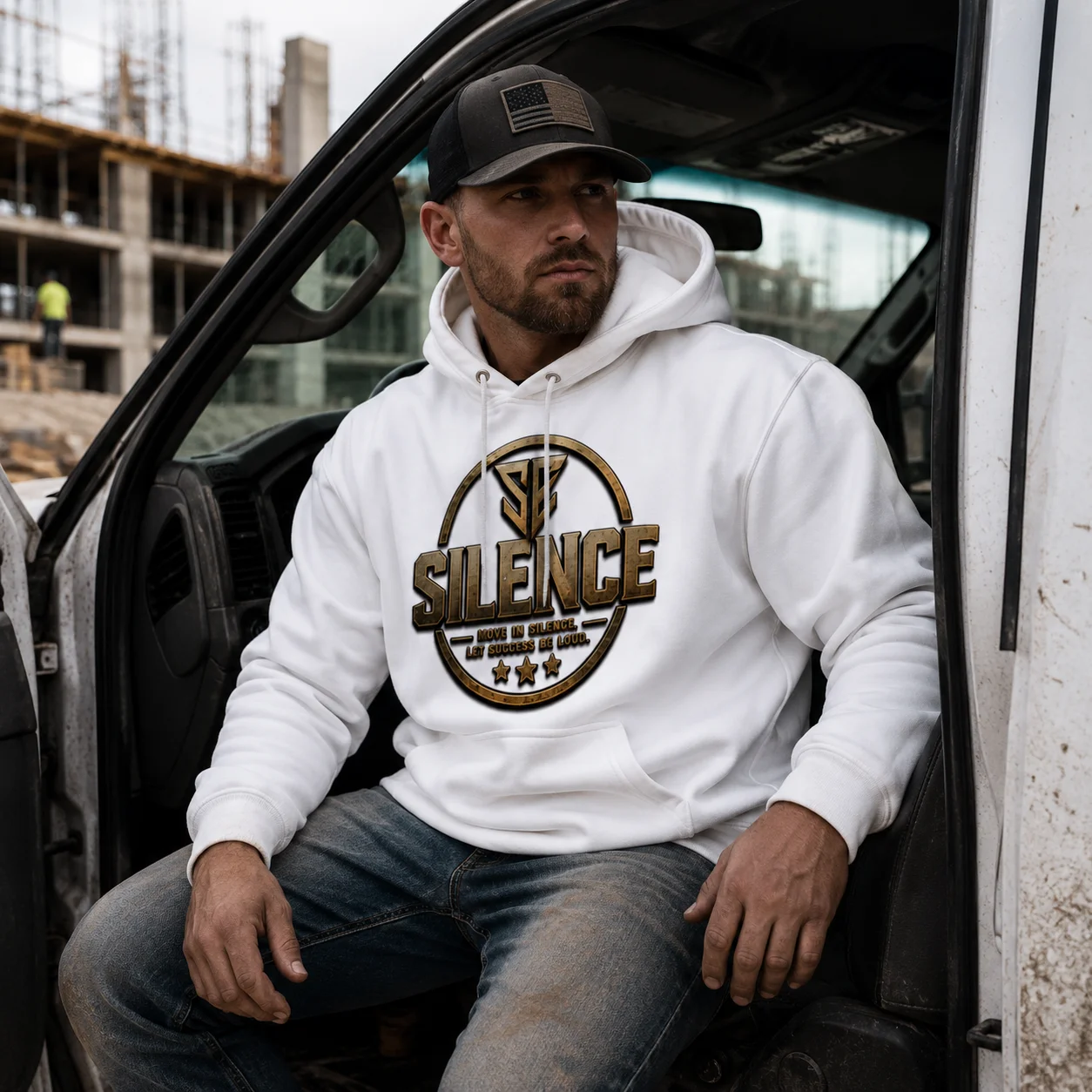 SILENCE Signature White Hoodie product image (4)