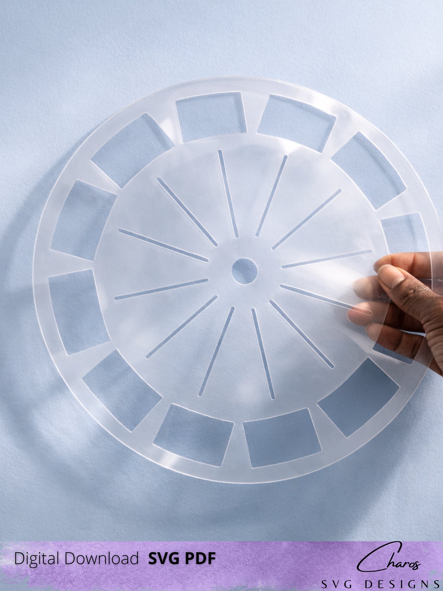 Universal Scalable Clock Stencil SVG | DIY Clock Design Template product image (2)