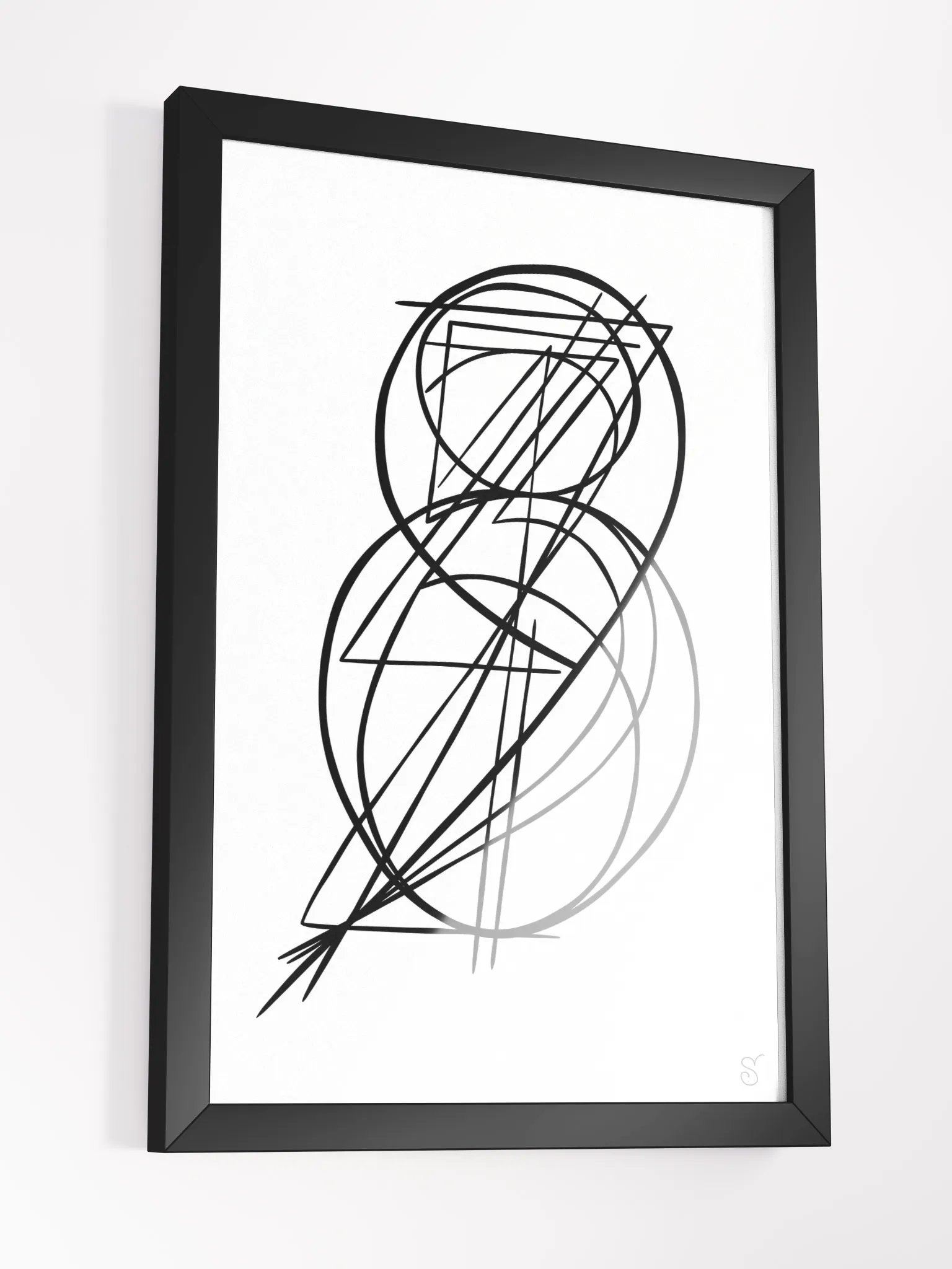 Chaos in Monochrome Framed Poster - Abstract Image No. 10 product image (3)