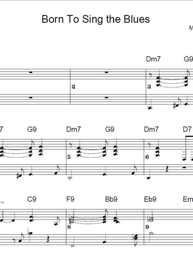 Born To Sing the Blues - Blues piano - Piano sheet music product image (1)