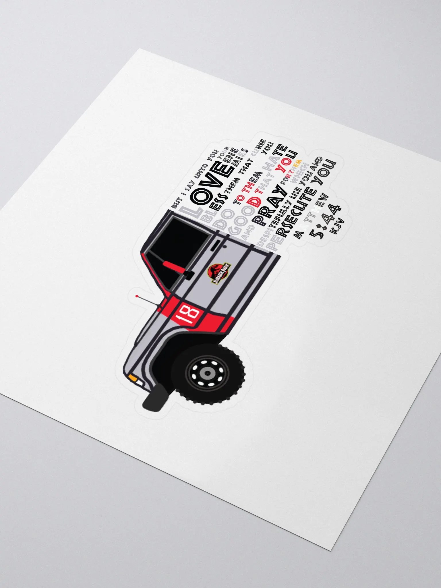 Raider Bible Verse (Matthew 5:44) Sticker product image (3)