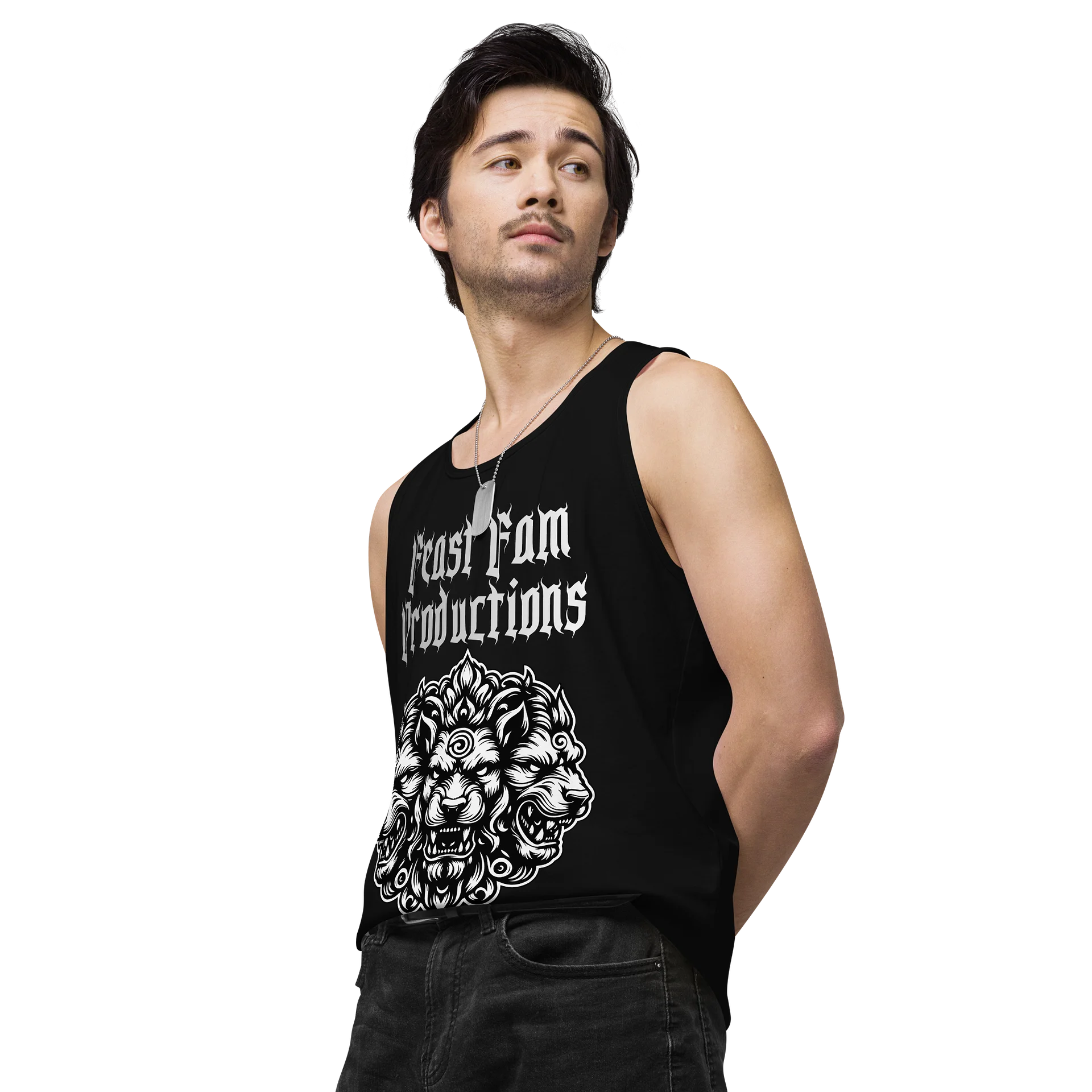 Feast Fam Productions Cerberus B/W Tank Top product image (4)