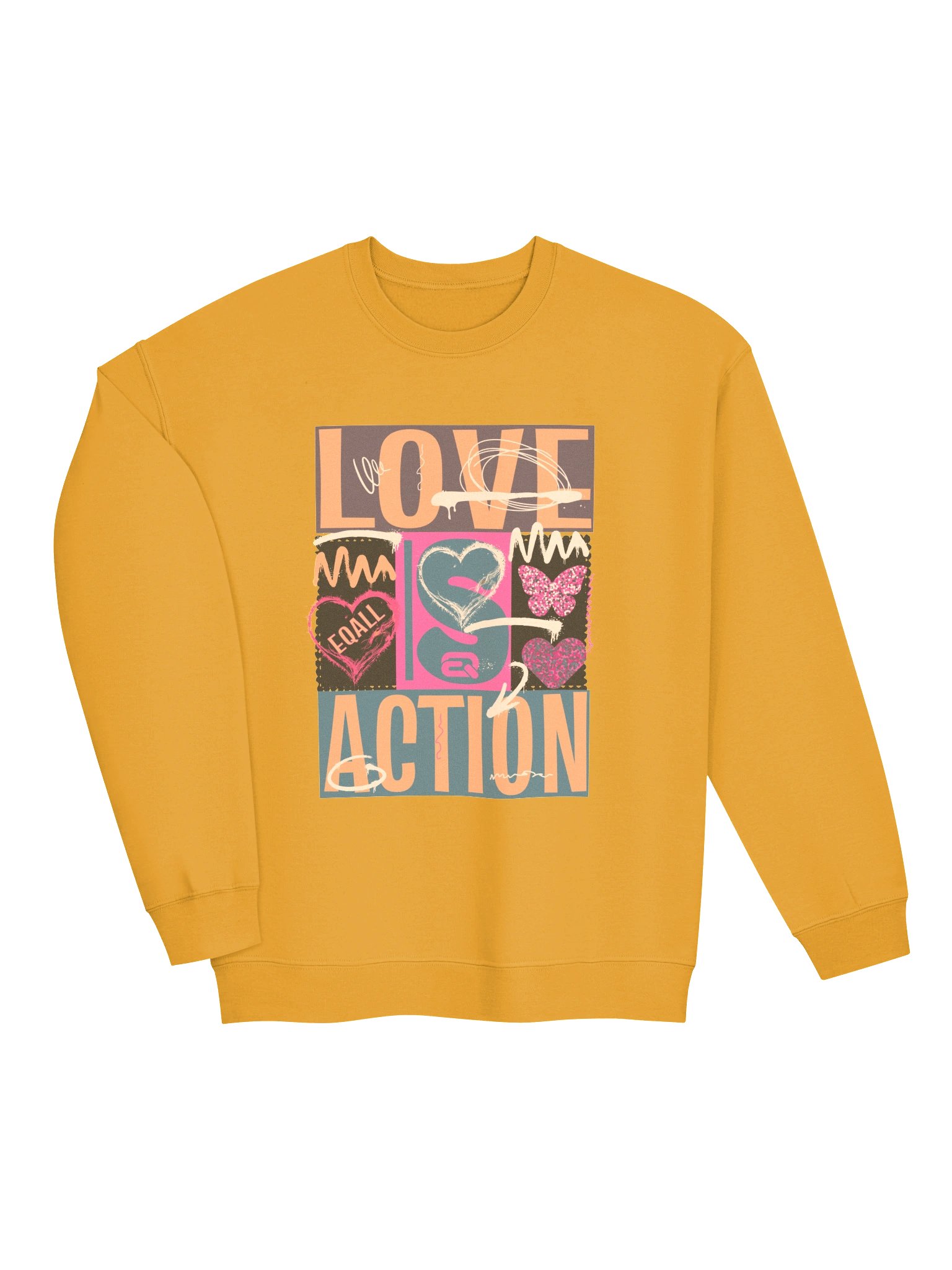 Love is Action! Unisex Gildan Crewneck Sweatshirt_EQALL® Originals_Pop Candy product image (11)