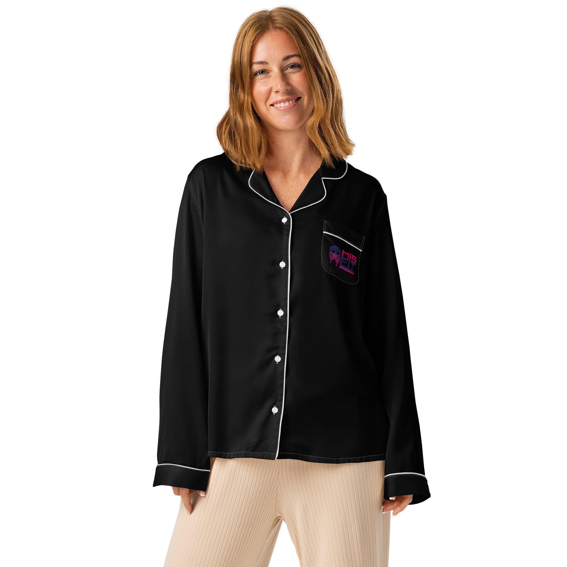Misfit Long Sleeve Pajamas - Black product image (1)