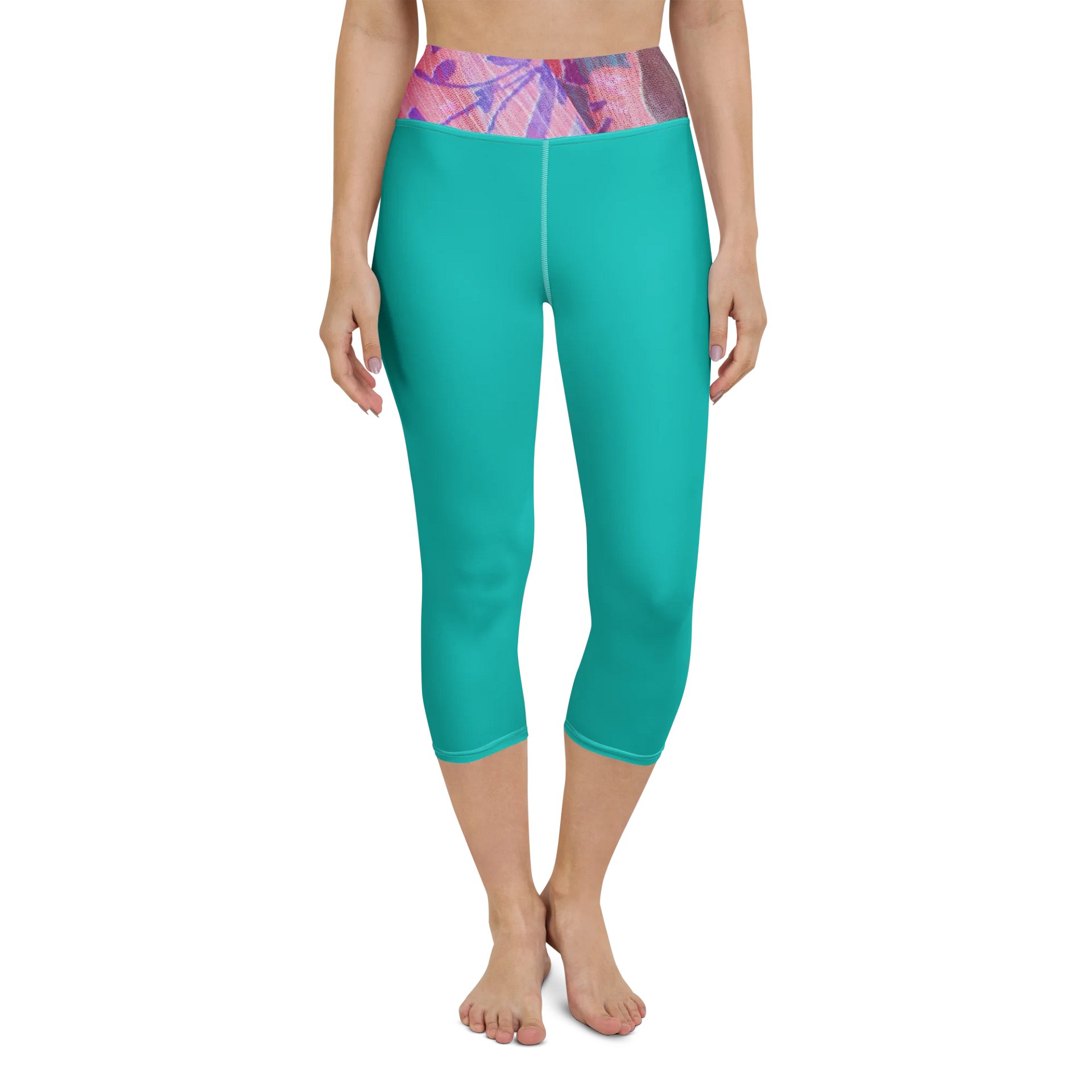 Paradise Breeze Iris Blue Yoga Capri Leggings product image (4)