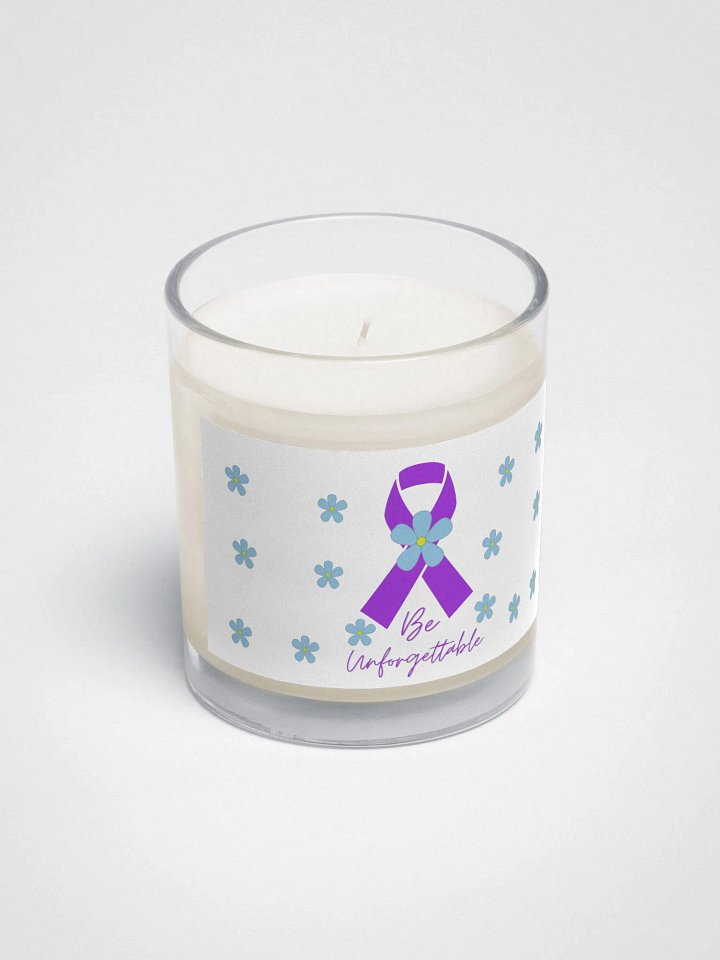 Alzheimers Awareness Soy Wax Candle In A Clear Glass Jar product image (2)
