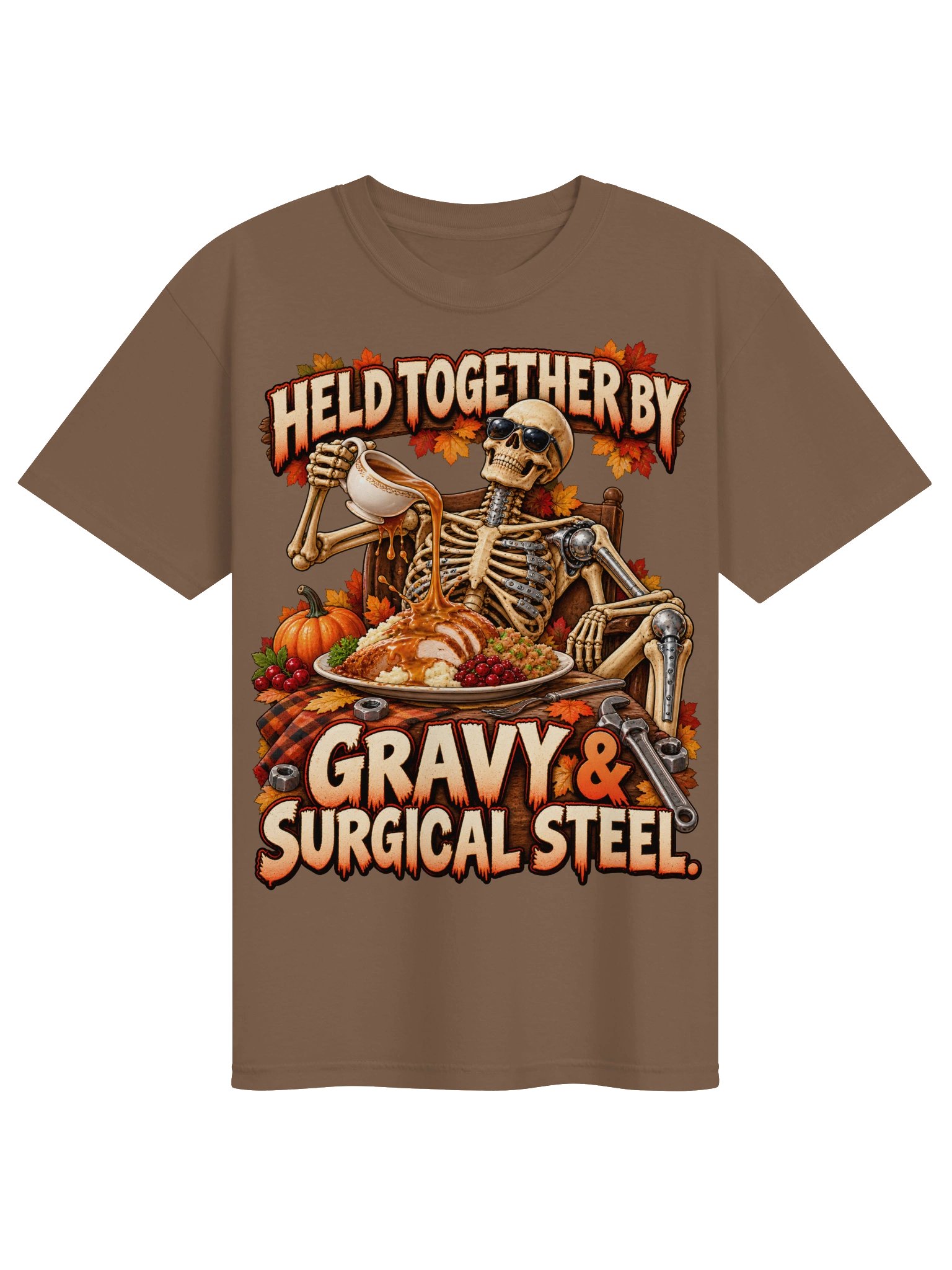Funny Thanksgiving Surgery Shirt — Held Together by Gravy & Surgical Steel | Broken Turkey™ product image (2)