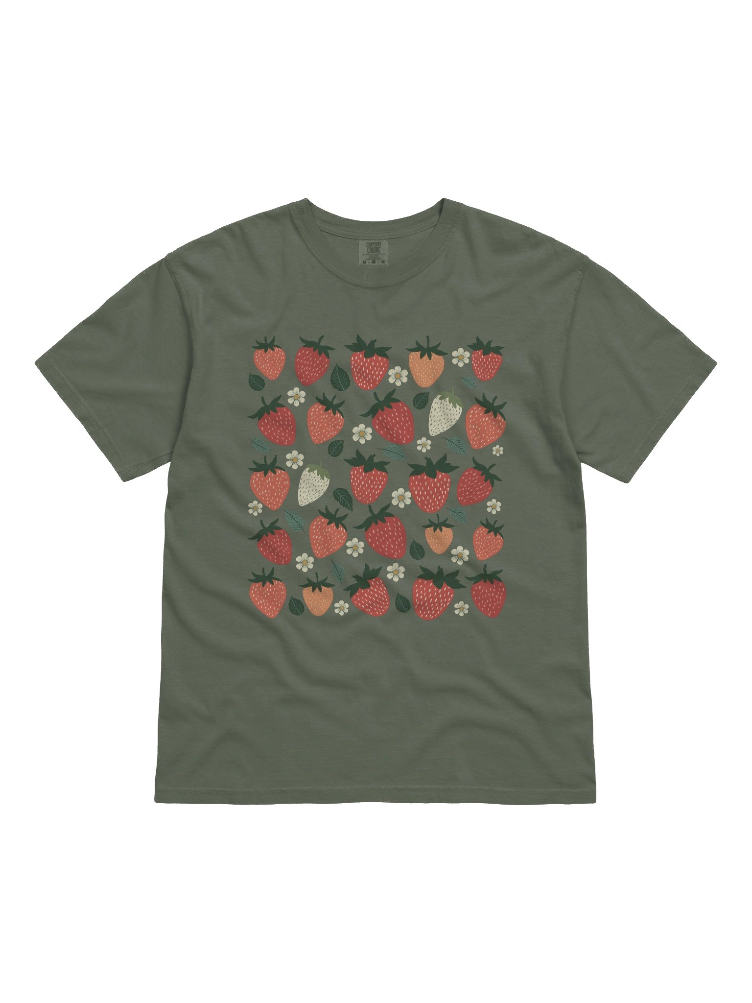 Strawberry Floral Pattern Shirt – Cute Berry & Flower Aesthetic Graphic Tee product image (4)